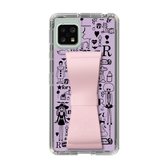 Slim Protection Case - STAND & RING RIBBON Sakura Pink［ Rune Naito - RUNE Girl Retro & Modern - Purple ］