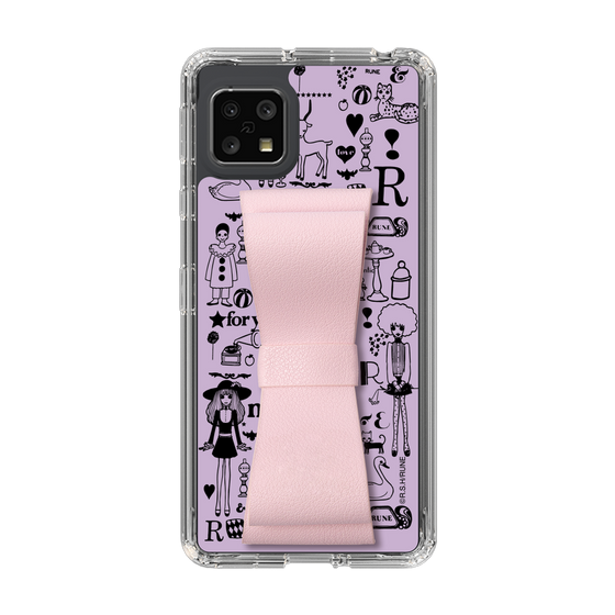 Slim Protection Case - STAND & RING RIBBON Sakura Pink［ Rune Naito - RUNE Girl Retro & Modern - Purple ］