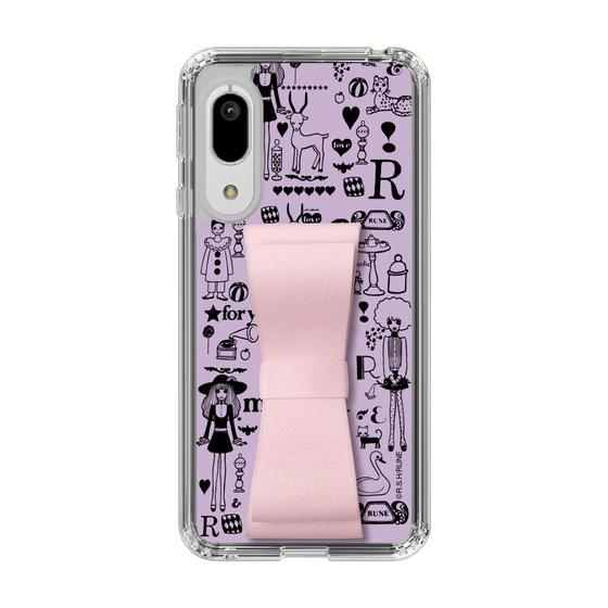 Slim Protection Case - STAND & RING RIBBON Sakura Pink［ Rune Naito - RUNE Girl Retro & Modern - Purple ］