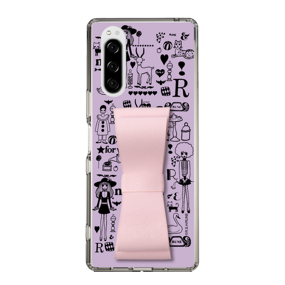 Slim Protection Case - STAND & RING RIBBON Sakura Pink［ Rune Naito - RUNE Girl Retro & Modern - Purple ］