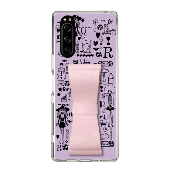 Slim Protection Case - STAND & RING RIBBON Sakura Pink［ Rune Naito - RUNE Girl Retro & Modern - Purple ］