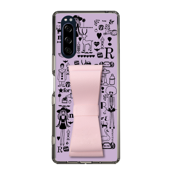 Slim Protection Case - STAND & RING RIBBON Sakura Pink［ Rune Naito - RUNE Girl Retro & Modern - Purple ］