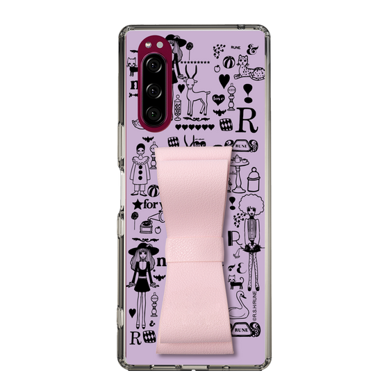 Slim Protection Case - STAND & RING RIBBON Sakura Pink［ Rune Naito - RUNE Girl Retro & Modern - Purple ］
