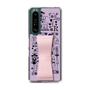 Slim Protection Case - STAND & RING RIBBON Sakura Pink［ Rune Naito - RUNE Girl Retro & Modern - Purple ］
