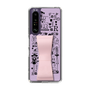 Slim Protection Case - STAND & RING RIBBON Sakura Pink［ Rune Naito - RUNE Girl Retro & Modern - Purple ］