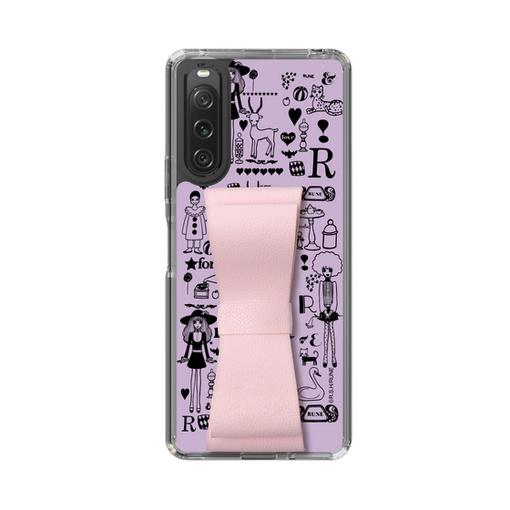 Slim Protection Case - STAND & RING RIBBON Sakura Pink［ Rune Naito - RUNE Girl Retro & Modern - Purple ］