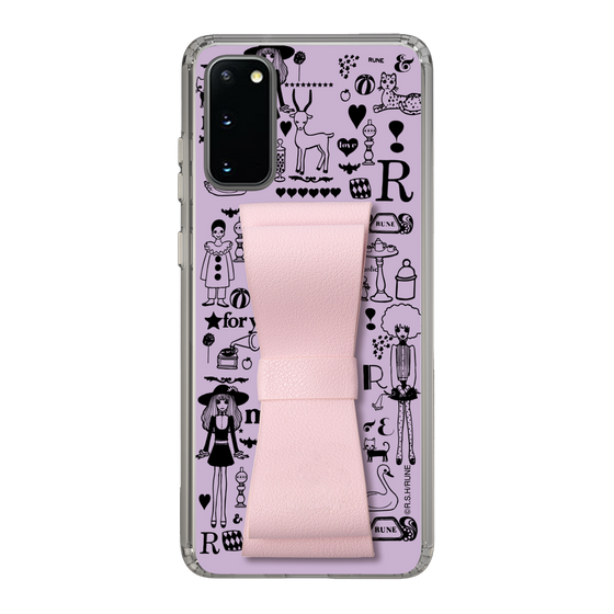 Slim Protection Case - STAND & RING RIBBON Sakura Pink［ Rune Naito - RUNE Girl Retro & Modern - Purple ］