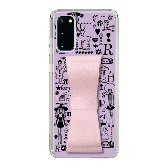 Slim Protection Case - STAND & RING RIBBON Sakura Pink［ Rune Naito - RUNE Girl Retro & Modern - Purple ］
