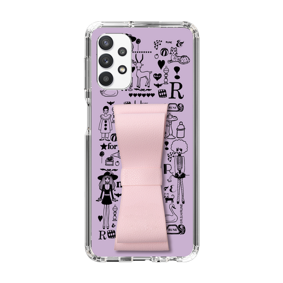 Slim Protection Case - STAND & RING RIBBON Sakura Pink［ Rune Naito - RUNE Girl Retro & Modern - Purple ］