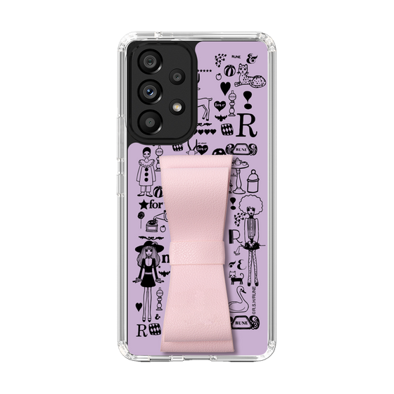 Slim Protection Case - STAND & RING RIBBON Sakura Pink［ Rune Naito - RUNE Girl Retro & Modern - Purple ］