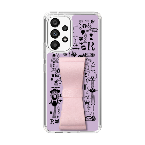 Slim Protection Case - STAND & RING RIBBON Sakura Pink［ Rune Naito - RUNE Girl Retro & Modern - Purple ］