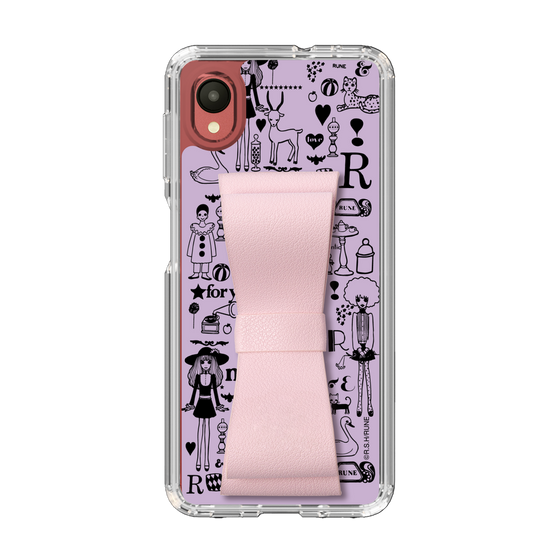 Slim Protection Case - STAND & RING RIBBON Sakura Pink［ Rune Naito - RUNE Girl Retro & Modern - Purple ］
