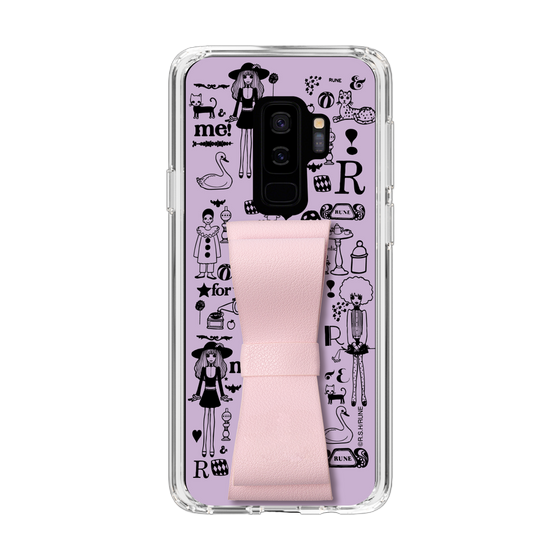 Slim Protection Case - STAND & RING RIBBON Sakura Pink［ Rune Naito - RUNE Girl Retro & Modern - Purple ］