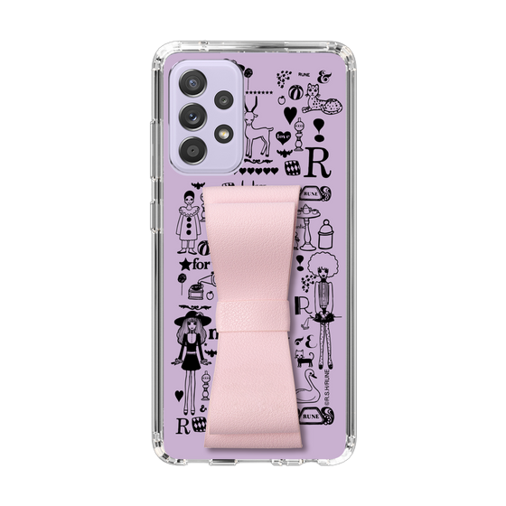 Slim Protection Case - STAND & RING RIBBON Sakura Pink［ Rune Naito - RUNE Girl Retro & Modern - Purple ］