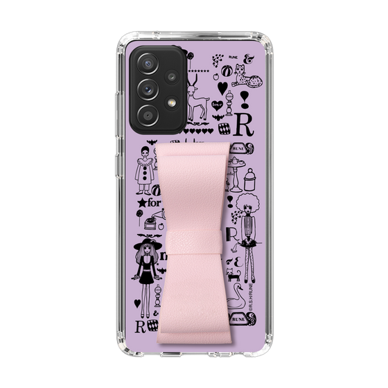 Slim Protection Case - STAND & RING RIBBON Sakura Pink［ Rune Naito - RUNE Girl Retro & Modern - Purple ］