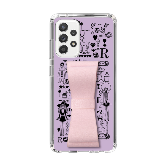Slim Protection Case - STAND & RING RIBBON Sakura Pink［ Rune Naito - RUNE Girl Retro & Modern - Purple ］