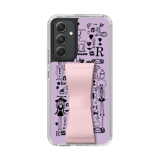 Slim Protection Case - STAND & RING RIBBON Sakura Pink［ Rune Naito - RUNE Girl Retro & Modern - Purple ］