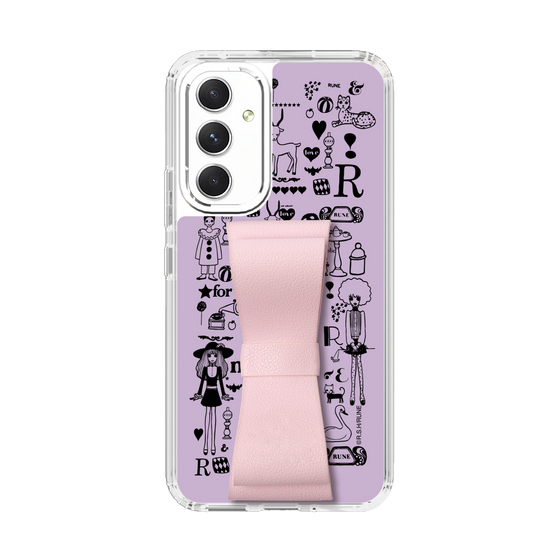 Slim Protection Case - STAND & RING RIBBON Sakura Pink［ Rune Naito - RUNE Girl Retro & Modern - Purple ］