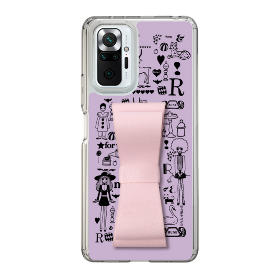Slim Protection Case - STAND & RING RIBBON Sakura Pink［ Rune Naito - RUNE Girl Retro & Modern - Purple ］