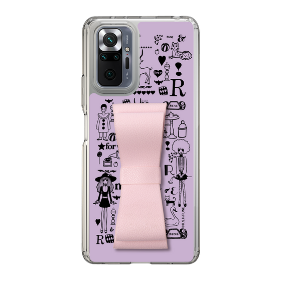 Slim Protection Case - STAND & RING RIBBON Sakura Pink［ Rune Naito - RUNE Girl Retro & Modern - Purple ］
