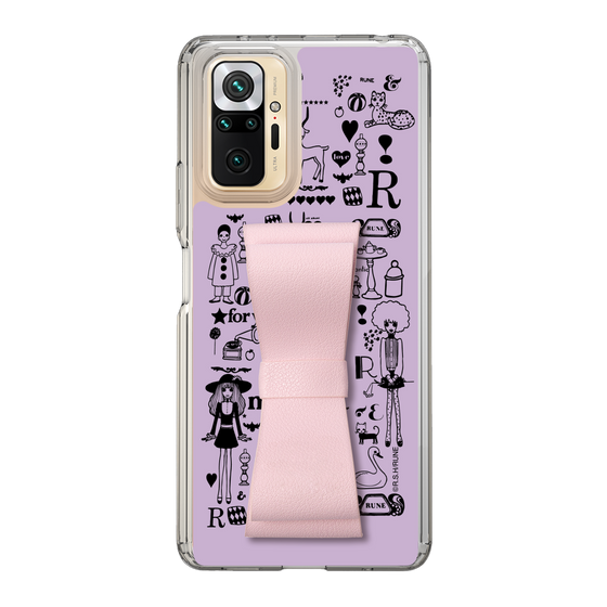 Slim Protection Case - STAND & RING RIBBON Sakura Pink［ Rune Naito - RUNE Girl Retro & Modern - Purple ］