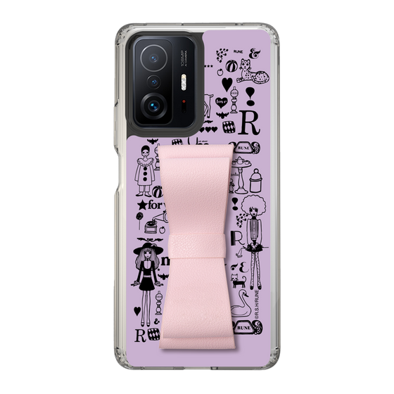 Slim Protection Case - STAND & RING RIBBON Sakura Pink［ Rune Naito - RUNE Girl Retro & Modern - Purple ］