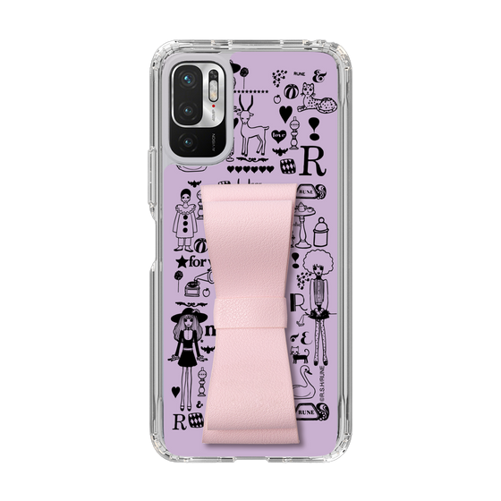 Slim Protection Case - STAND & RING RIBBON Sakura Pink［ Rune Naito - RUNE Girl Retro & Modern - Purple ］