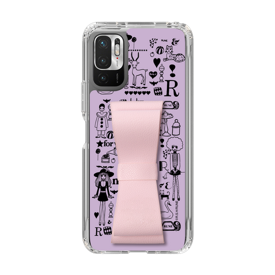 Slim Protection Case - STAND & RING RIBBON Sakura Pink［ Rune Naito - RUNE Girl Retro & Modern - Purple ］