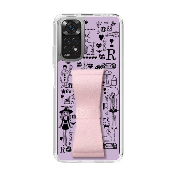 Slim Protection Case - STAND & RING RIBBON Sakura Pink［ Rune Naito - RUNE Girl Retro & Modern - Purple ］