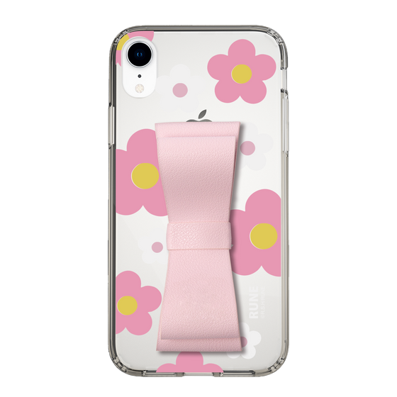 Slim Protection Case - STAND & RING RIBBON Sakura Pink［ Rune Naito - RUNE Flower - Pink ］