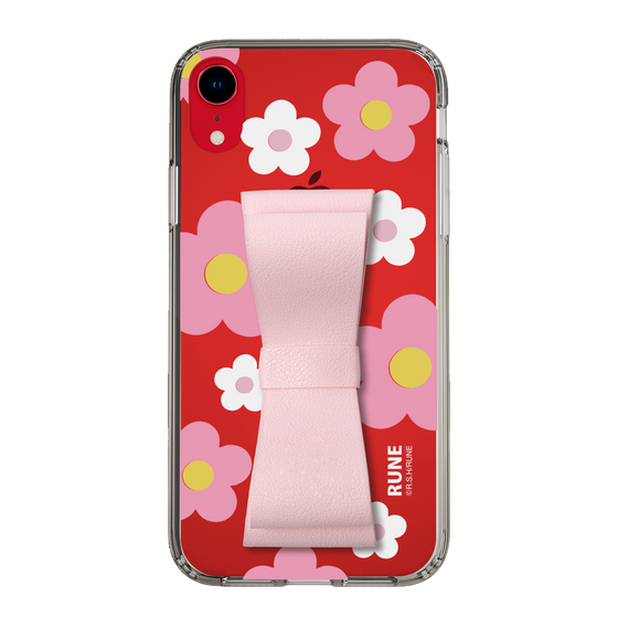 Slim Protection Case - STAND & RING RIBBON Sakura Pink［ Rune Naito - RUNE Flower - Pink ］
