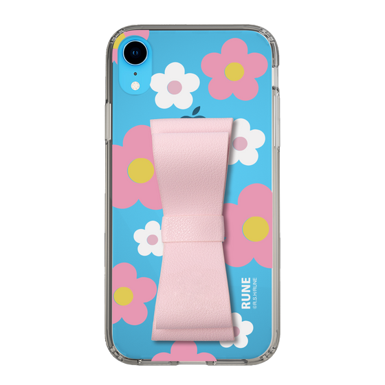 Slim Protection Case - STAND & RING RIBBON Sakura Pink［ Rune Naito - RUNE Flower - Pink ］