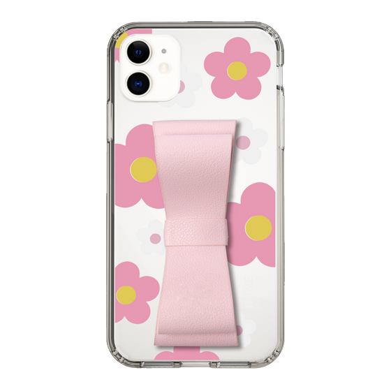 Slim Protection Case - STAND & RING RIBBON Sakura Pink［ Rune Naito - RUNE Flower - Pink ］