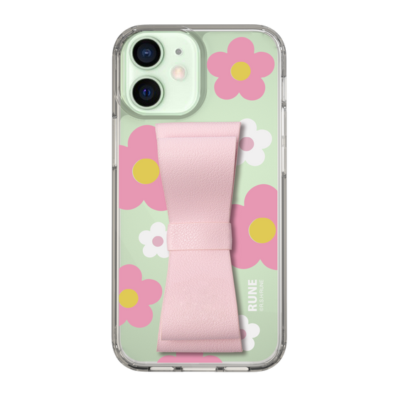 Slim Protection Case - STAND & RING RIBBON Sakura Pink［ Rune Naito - RUNE Flower - Pink ］