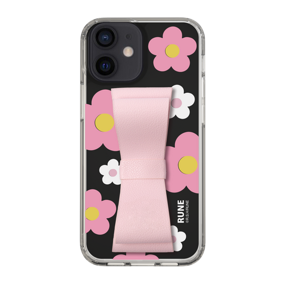 Slim Protection Case - STAND & RING RIBBON Sakura Pink［ Rune Naito - RUNE Flower - Pink ］