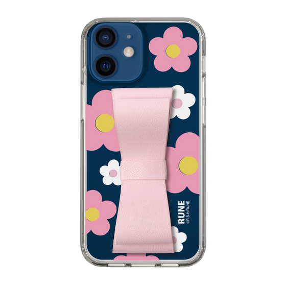 Slim Protection Case - STAND & RING RIBBON Sakura Pink［ Rune Naito - RUNE Flower - Pink ］