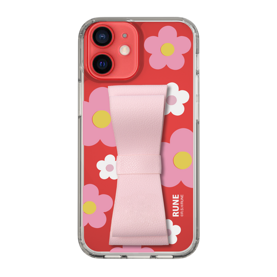 Slim Protection Case - STAND & RING RIBBON Sakura Pink［ Rune Naito - RUNE Flower - Pink ］