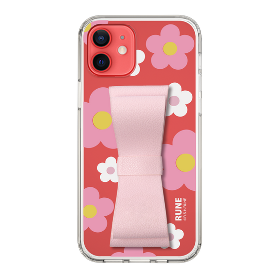 Slim Protection Case - STAND & RING RIBBON Sakura Pink［ Rune Naito - RUNE Flower - Pink ］