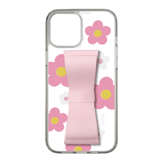 Slim Protection Case - STAND & RING RIBBON Sakura Pink［ Rune Naito - RUNE Flower - Pink ］