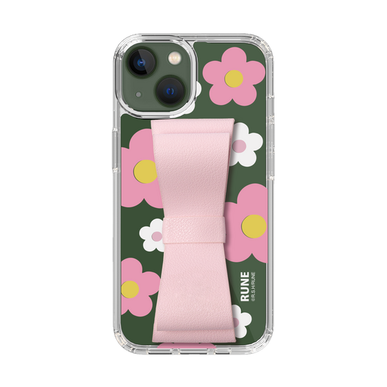 Slim Protection Case - STAND & RING RIBBON Sakura Pink［ Rune Naito - RUNE Flower - Pink ］