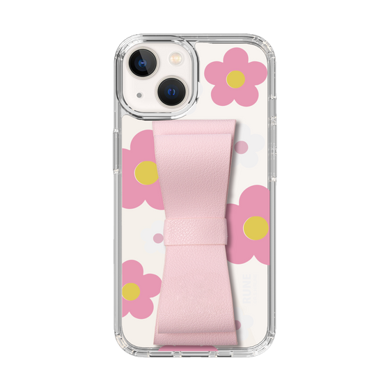 Slim Protection Case - STAND & RING RIBBON Sakura Pink［ Rune Naito - RUNE Flower - Pink ］