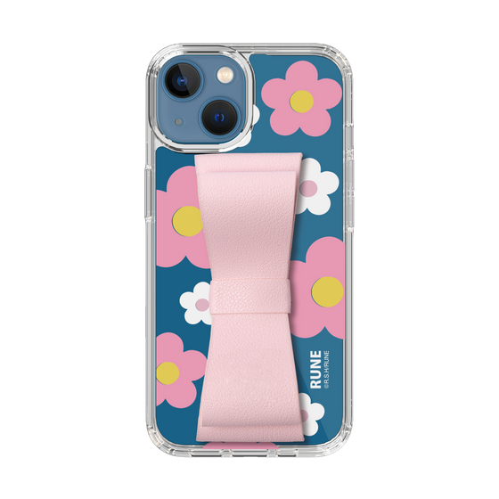 Slim Protection Case - STAND & RING RIBBON Sakura Pink［ Rune Naito - RUNE Flower - Pink ］