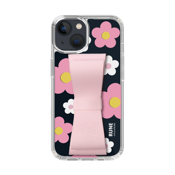 Slim Protection Case - STAND & RING RIBBON Sakura Pink［ Rune Naito - RUNE Flower - Pink ］