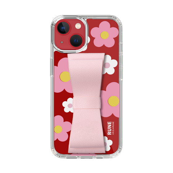Slim Protection Case - STAND & RING RIBBON Sakura Pink［ Rune Naito - RUNE Flower - Pink ］