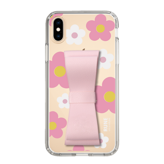 Slim Protection Case - STAND & RING RIBBON Sakura Pink［ Rune Naito - RUNE Flower - Pink ］