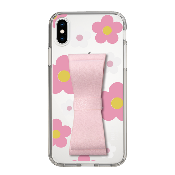 Slim Protection Case - STAND & RING RIBBON Sakura Pink［ Rune Naito - RUNE Flower - Pink ］