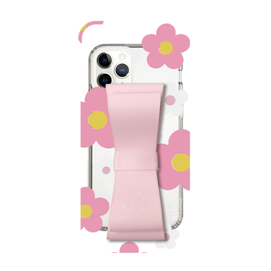Slim Protection Case - STAND & RING RIBBON Sakura Pink［ Rune Naito - RUNE Flower - Pink ］