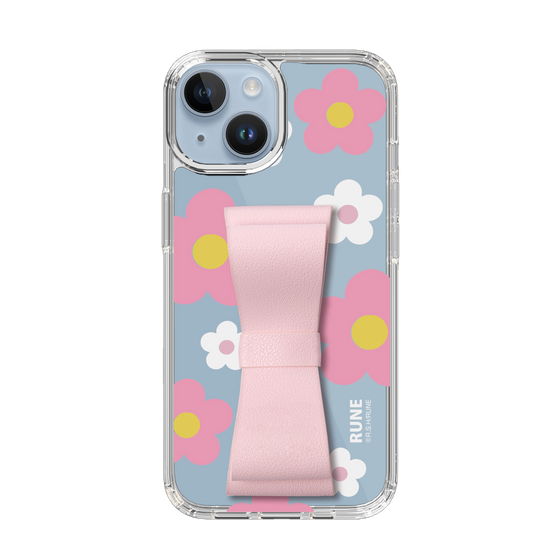 Slim Protection Case - STAND & RING RIBBON Sakura Pink［ Rune Naito - RUNE Flower - Pink ］