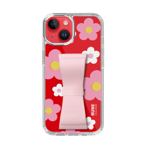 Slim Protection Case - STAND & RING RIBBON Sakura Pink［ Rune Naito - RUNE Flower - Pink ］