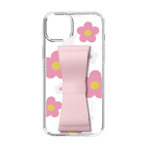Slim Protection Case - STAND & RING RIBBON Sakura Pink［ Rune Naito - RUNE Flower - Pink ］